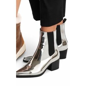 Rag & Bone Silver Metallic Leather Silver Chelsea Boots – Size 37 (US 6.5/7)